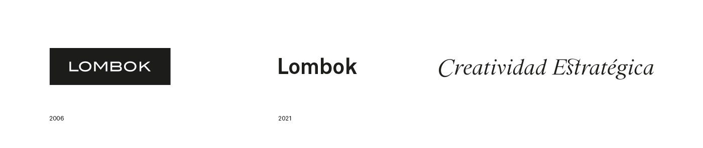 Evolución del logotipo de Lombok