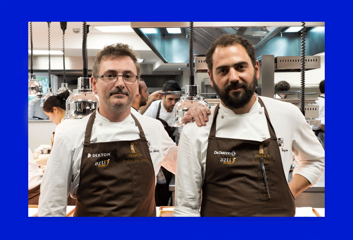 Andoni Luis Aduriz, chef de Mugaritz, junto a Javier Vergara